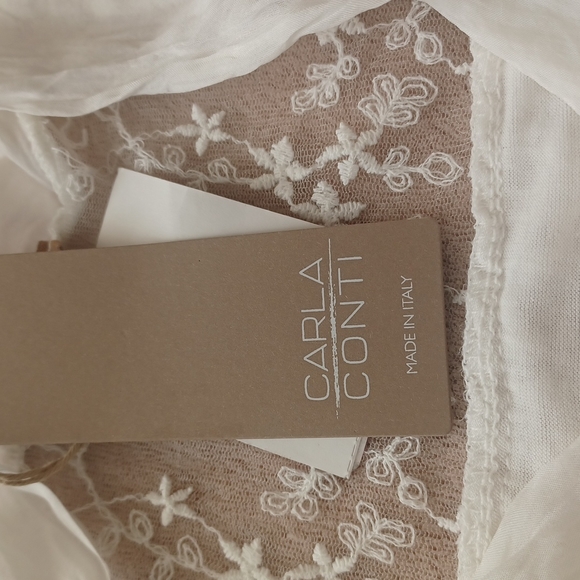 CARLA CONTI SLEEVELESS SILK CHIFFON CAMISOLE NWT WHITE SIZE MEDIUM - Picture 9 of 15